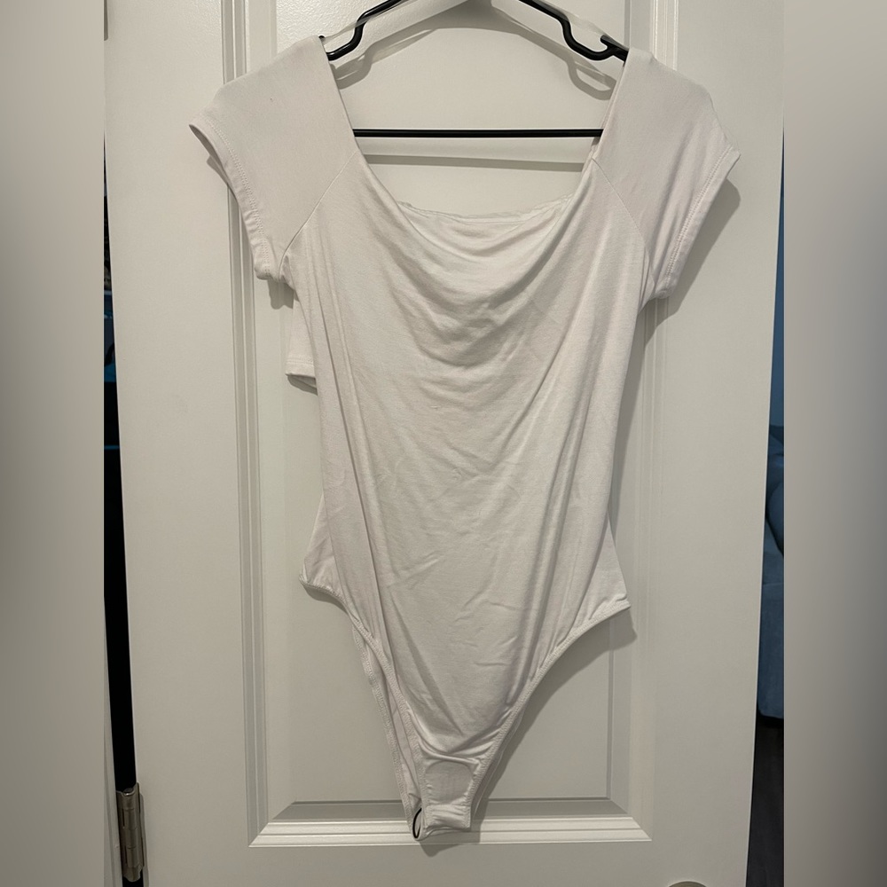 White cross back bodysuit